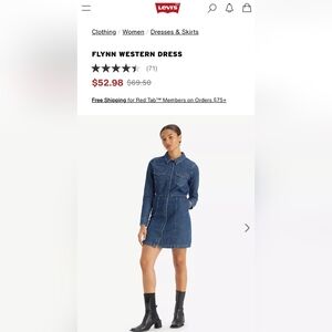 Levi's Dark Blue Denim Shirt Dress